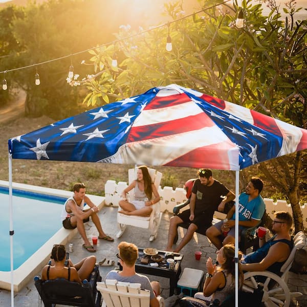 EAGLE PEAK 10 ft. x 10 ft. Pop Up Canopy Tent Instant Outdoor Canopy with 4-Sand Bags