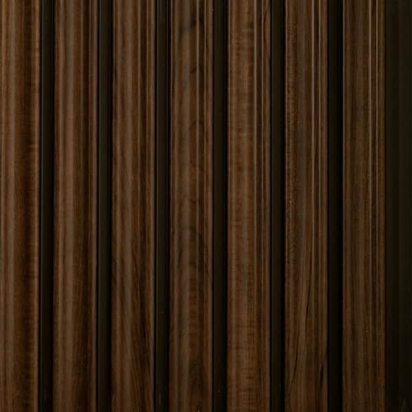 Fluted 1/2 in. x 0.79 ft. x 9.3 ft. Honey Glue-Up Foam Wood Slat Walls (10-Pack)/73.5 sq. ft.