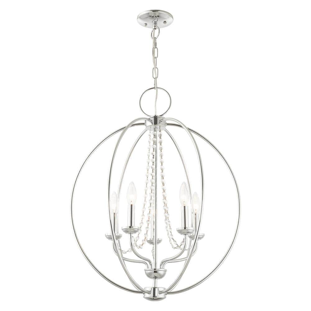Arabella Mini 5-Light Polished Chrome Crystal Chandelier