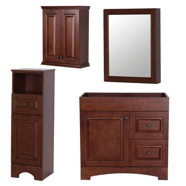 St. Paul Summit Bath Suite with 30 in. Vanity with Vanity Top in Linen Tower OJ and Medicine Cabinet in Auburn-DISCONTINUED