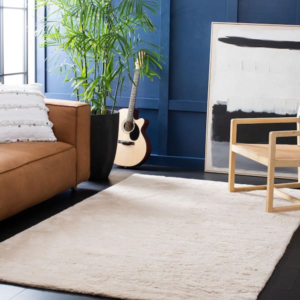 Faux Sheep Skin 5 ft. x 7 ft. Beige Flokati Solid Area Rug
