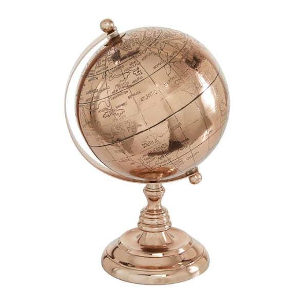 Novogratz 11 in. Rose Gold Aluminum Decorative Globe