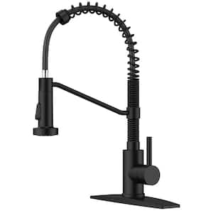 Single Handle Pull Down Sprayer Kitchen Faucet in Black