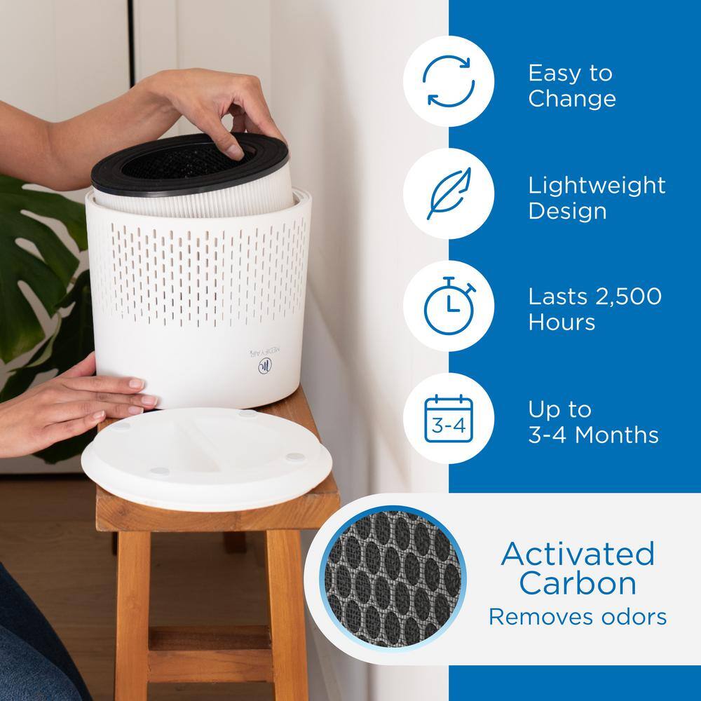 Compact White True HEPA H14 Tabletop Air Purifier