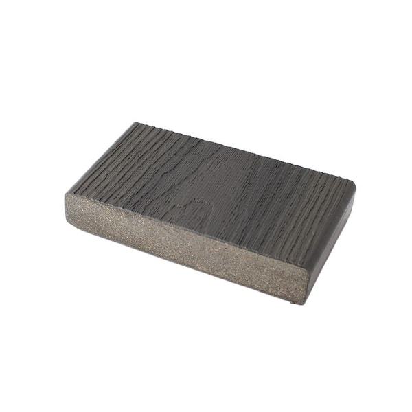 Optima 1 in. x 5.25 in. x 3 in. Boardwalk Gray Composite Deck Board Sample