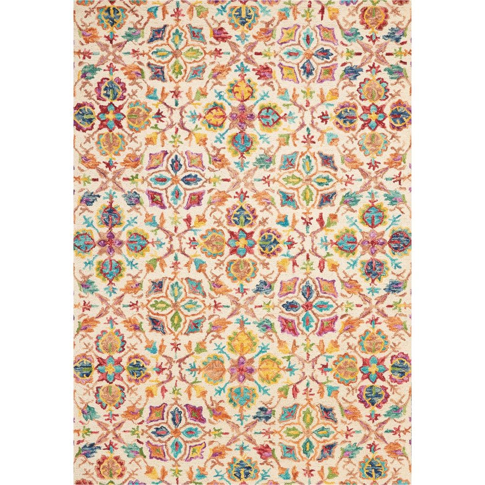 Nourison Vivid Ivory 6 ft. x 10 ft. All-over design Transitional Area Rug