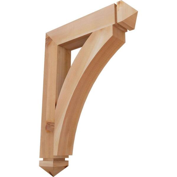 Ekena Millwork 3.5 in. x 30 in. x 22 in. Western Red Cedar Thorton Arts and Crafts Smooth Bracket