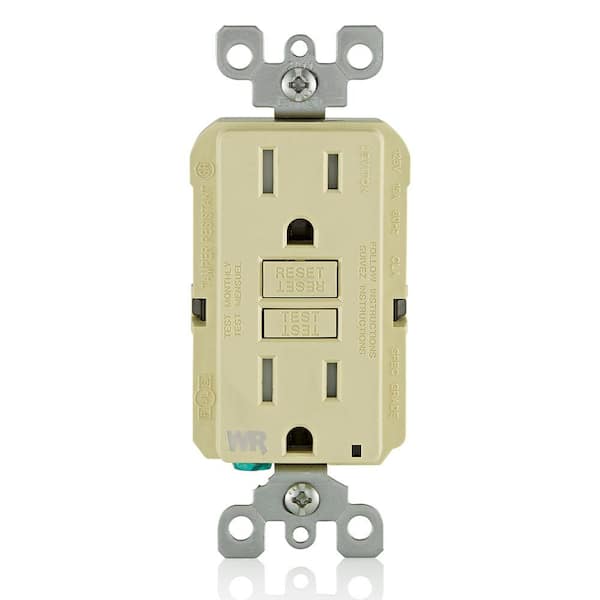 Leviton 15 Amp 125 V  Tamper Resistant Duplex Outlet/Receptacle Ivory (1-Pack) GFWT1-I