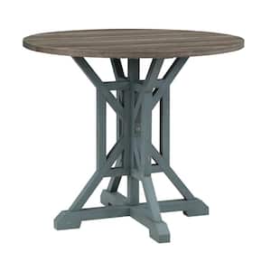 Bar Harbor 42 in. Round Blue Counter Height Wood Dining Table (Seats-4)