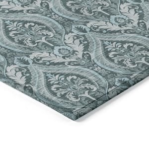Chantille ACN572 Teal 3 ft. x 5 ft. Machine Washable Indoor/Outdoor Geometric Area Rug