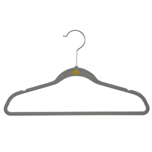   Basics Kids Velvet, Non-Slip Clothes Hangers, 11.6 Inch,  Pack of 50, Gray