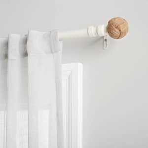 Rope Knot 36 in. - 72 in. Adjustable 1 in. Single Curtain Rod Kit in Matte White with Finial