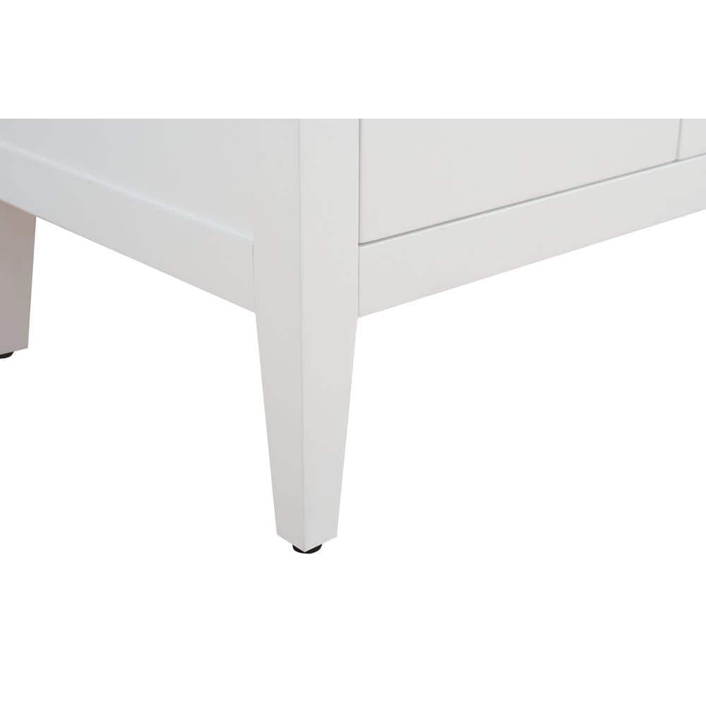 48'' White Single Bathroom Vanity with Engineered Marble Top