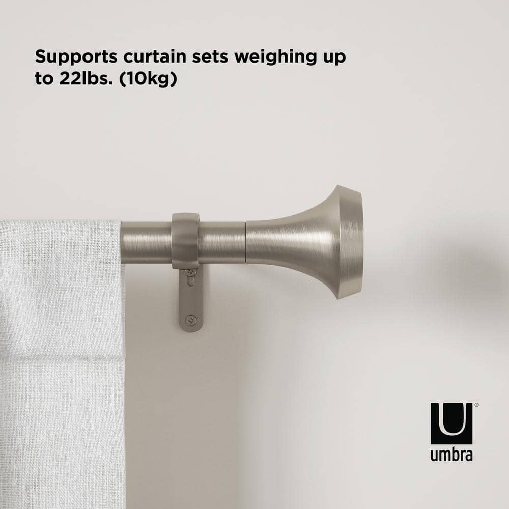 Ella Nickel Adjustable Modern Curtain Rod 72'' to 144''