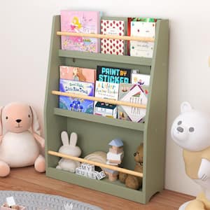 SUNRINX Pink 22.83 in. W x 31.50 in. H Wood Freestanding Magazine Rack ...