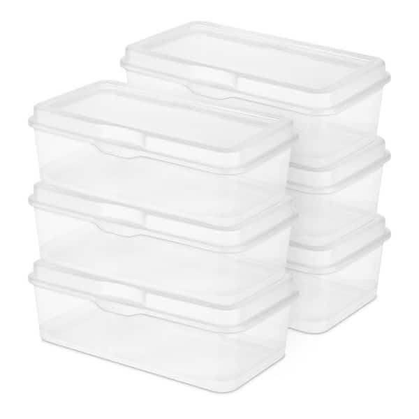 Plastic 2 Gal. FlipTop Latching Storage Box Container in Clear (6-Pack)