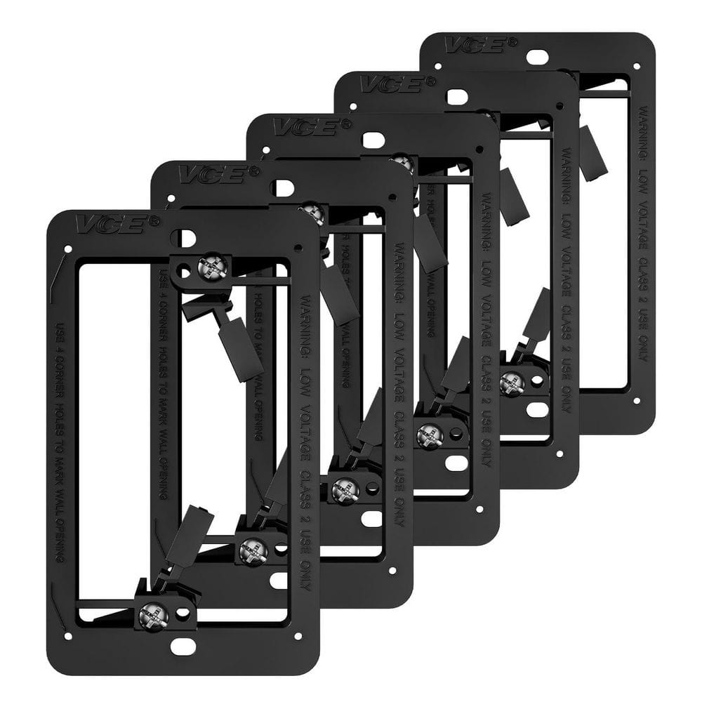 Single Gang Low Voltage Mounting Bracket Black Flush Wall Plate Accessory for Network HDMI Coaxial 5 Pack price history on PriceWatchPro