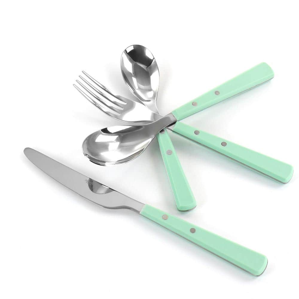 Martha Blue Stainless Steel 16-Piece Flatware Set