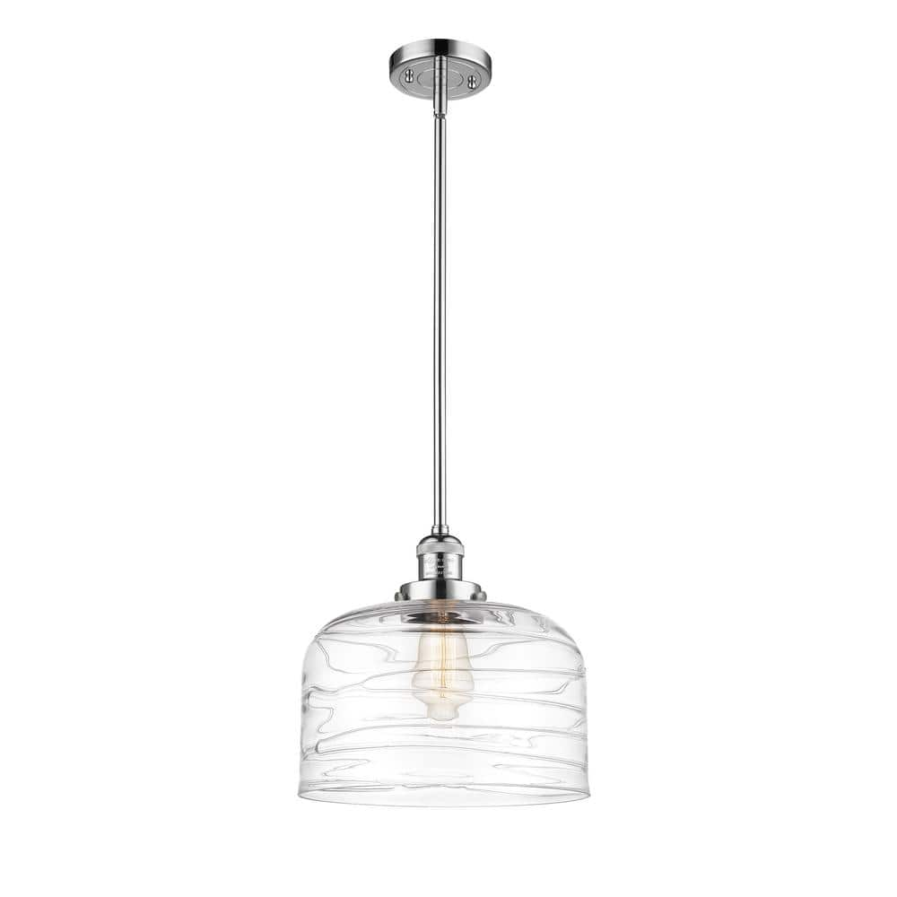 Innovations Bell 60-Watt 1-Light Polished Chrome Shaded Mini Pendant ...