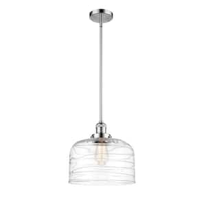 Bell 60-Watt 1-Light Polished Chrome Shaded Mini Pendant Light with Clear Glass Clear Glass Shade