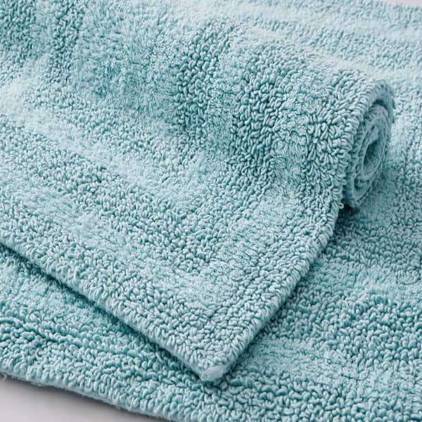 Eddie Bauer Logan Cotton Turquoise-Aqua Solid 2-Piece Rug Set 17