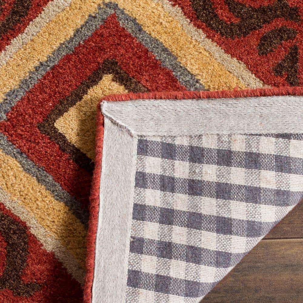 Handmade Red and Multi Wool 6' x 9' Area Rug