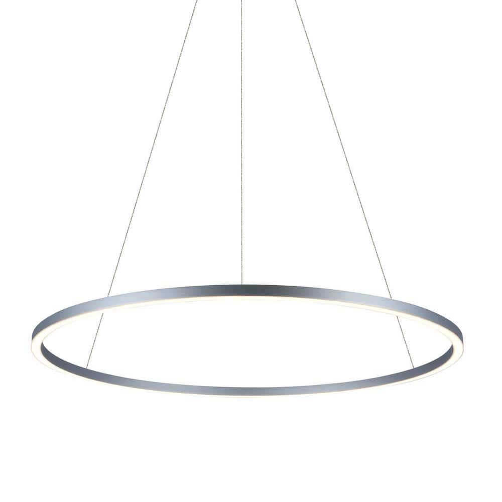 Tania Nickel 39" Drum LED Pendant Chandelier