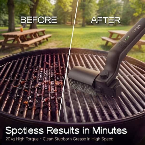 Electric Grill Brush with High Torque and 3-Speed Modes for Kitchen, Grill and BBQ Cleaning (1-Pack)