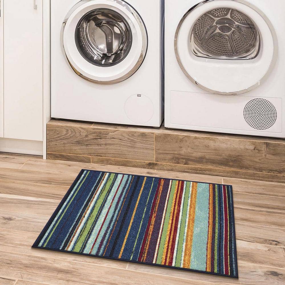 Multicolor Synthetic Non-Slip 27" x 36" Area Rug