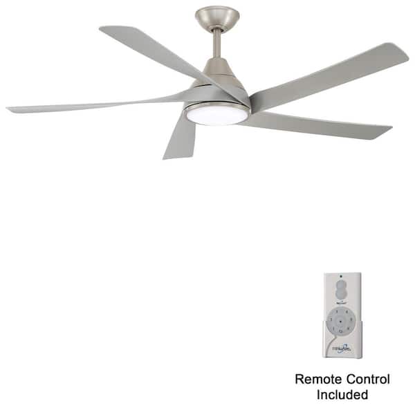 MINKA-AIRE Transonic 56 in. Indoor Brushed Nickel Windmill Ceiling Fan with Warm White Integrated LED with Remote Included