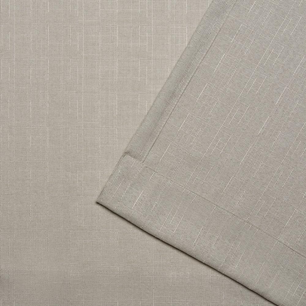 Extra Wide Gray Linen Look Light-Filtering Grommet Drapes