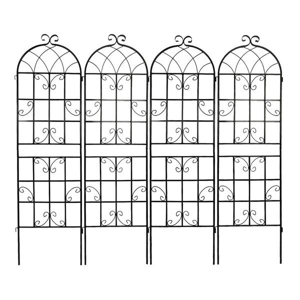 Manhattan 71 in. Extra-Wide Iron Garden Trellis with Sleek Design and Rustproof Powder-Coated Finish