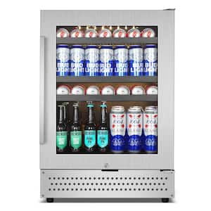Built-In Or Freestanding 24in. Single Zone 190Cans(12oz.) Beverage Cooler In Stainless steel
