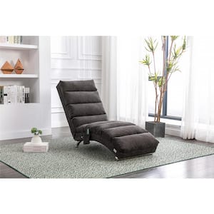 Dark Gray Indoor Polyester Armless Chaise Lounge Chair, Modern Massage Recliner for Office or Living Room