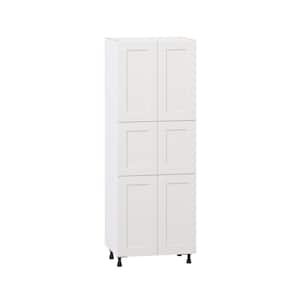 Roseland 30 in. W x 24 in. D x 84.5 in. H Assembled Shaker Pantry Kitchen Cabinet in Warm White with 5-Shelves