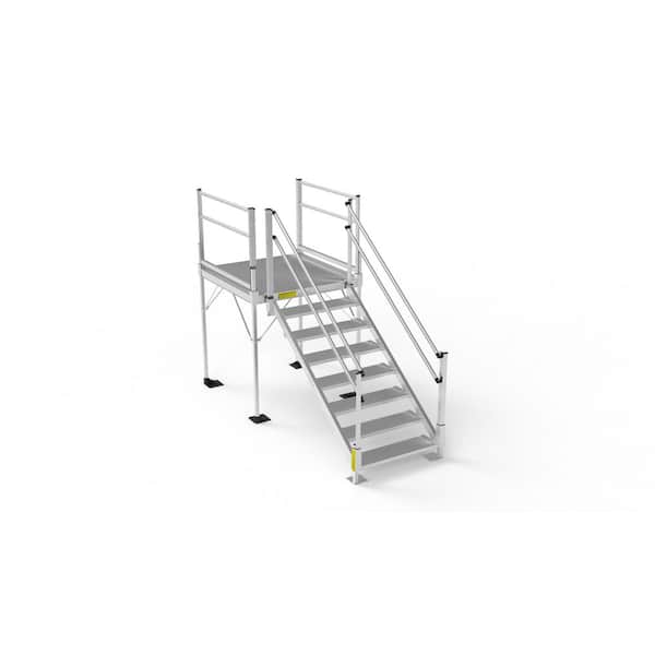 Pathway 3G Aluminum Stair Kit 50 in. to 59-3/8 in. with 4 ft. x 4 ft. Platform