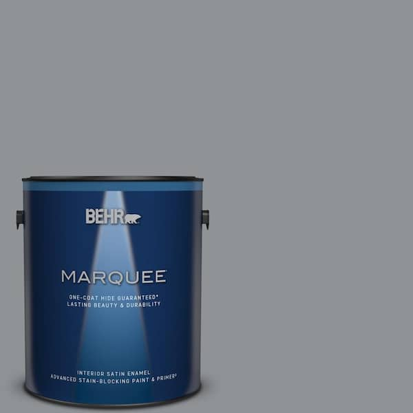 BEHR MARQUEE 1 gal. #PPU26-05 Flint Gray Satin Enamel Interior Paint & Primer