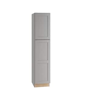 Tremont Pearl Gray Painted Plywood Shaker Assembled Bath Cabinet Soft Close Right 18 in W x 21 in D x 84 in H