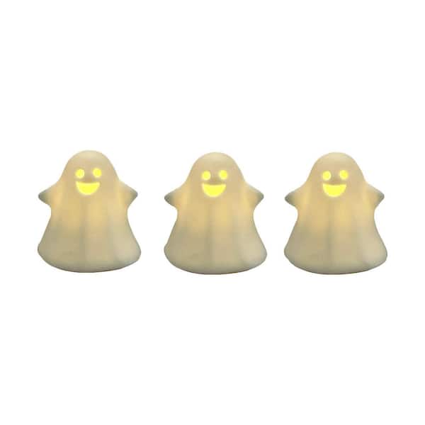 3 in. Battery Operated Ceramic Halloween Ghosts-Set of 3