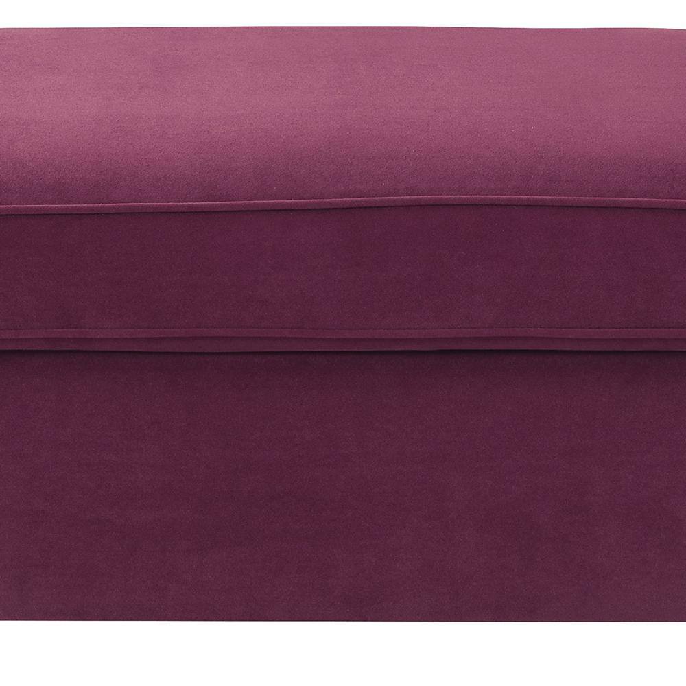 Jaszira Luxurious Burgundy Velvet Tufted Ottoman