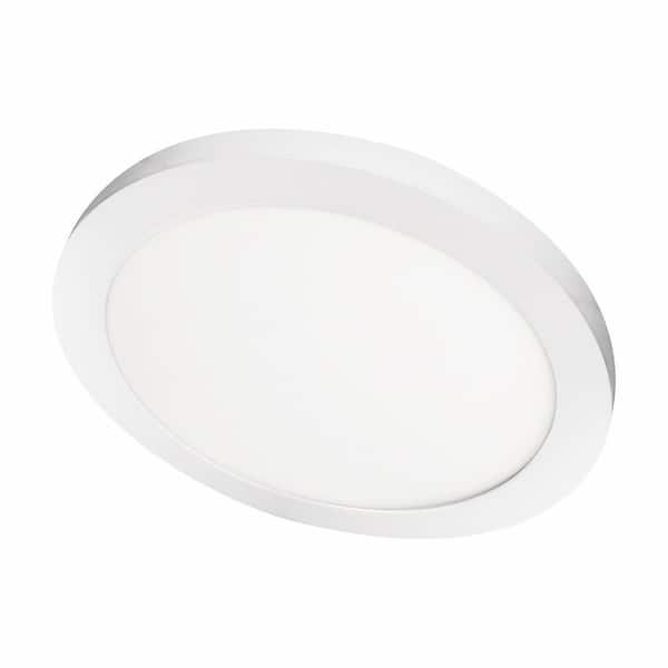 11 in. 12.5-Watt Dimmable White Integrated LED 875 Lumens Round Flat Panel Flush Mount Ceiling Light Color Change 5CCT