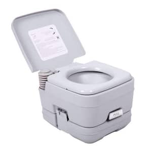 Lightweight Portable Toilet 2.6 Gallon Flushable Camping Toilet Sanitary Outdoor Travel Toilet in Gray