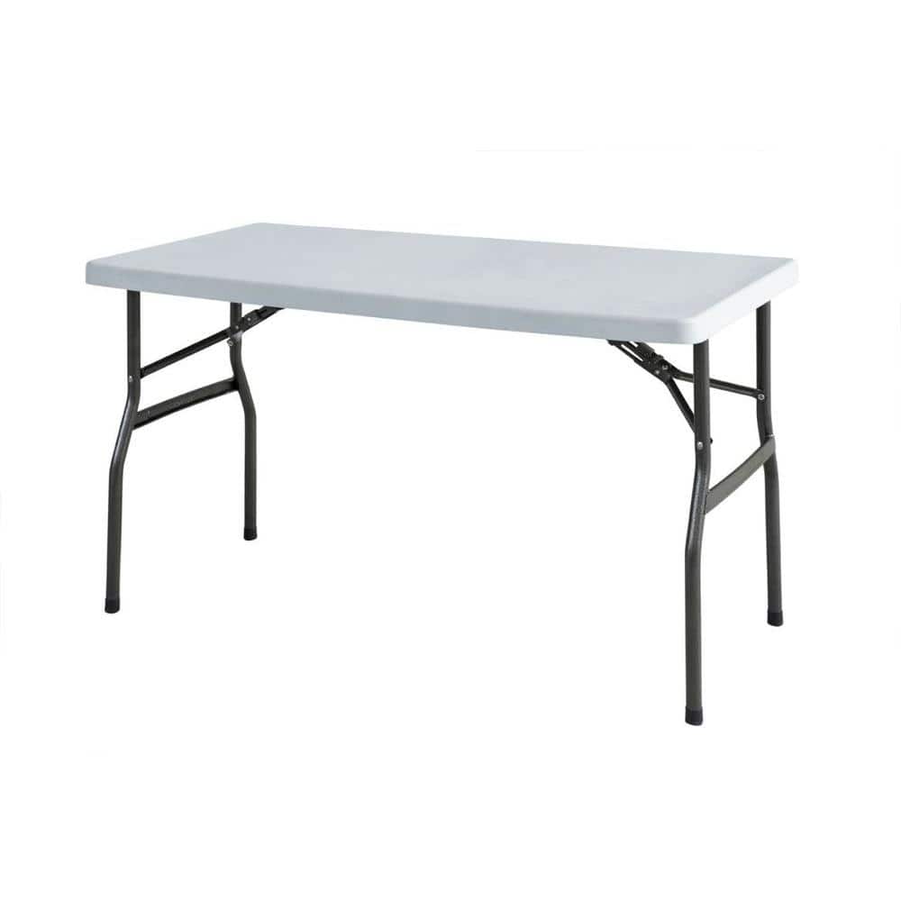 HDX 48 in. White Folding Banquet Table TBL048 The Home Depot