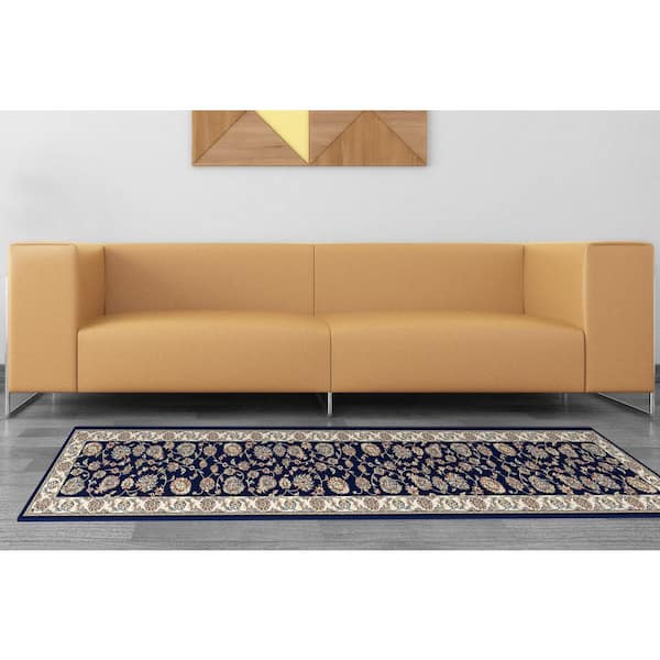 Judith Blue/Ivory 2 ft. x 11 ft. Indoor Runner Rug
