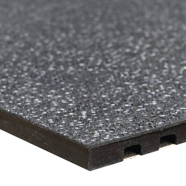 Rubber-Cal Diamond Plate 4 ft. x 8 ft. Black Rubber Flooring (32 sq. ft.)  03-206-W100-08 - The Home Depot