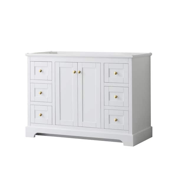 Wyndham Collection Avery 47.25 in. W x 21.75 in. D x 34.25 in. H Bath Vanity Cabinet without Top in White