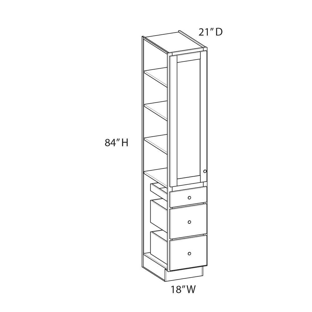 Norfolk Shaker 18 in. W x 84 in. H x 21 in. D in Painted White Plywood Asse