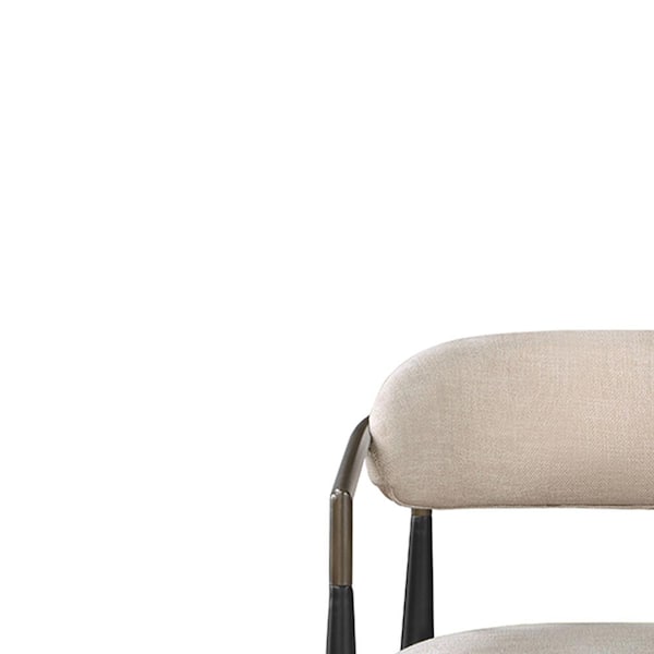 Acme Furniture Jaramillo Beige Fabric & Black Finish Side Acme Furniture Jaramillo Beige Fabric & Black Finish Side