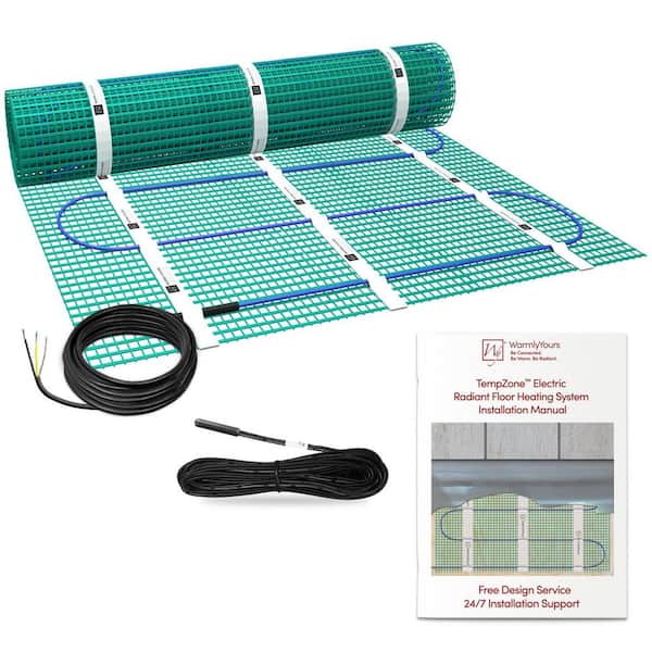 TempZone 43 ft. x 18 in. 120-Volt Radiant Floor Heating Mat (Covers 64.5 sq. ft.)