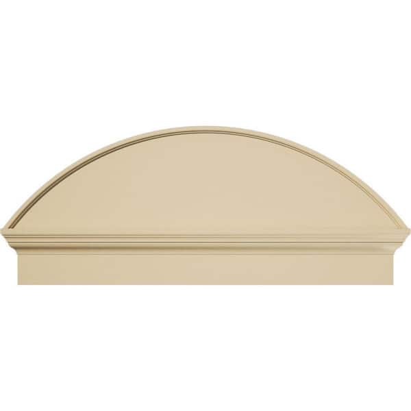 40 in. W x 16-7/8 in. H x 2-3/4 in. P Segment Arch Smooth Signature Urethane Combination Pediment, Primed Tan